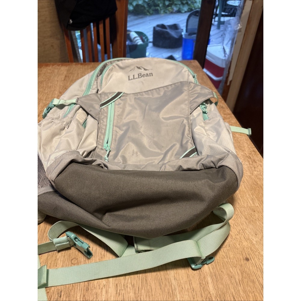 L.L. Bean 510387 Comfort Carry Laptop Pack 42L Gray Mint Backpack School Bag
